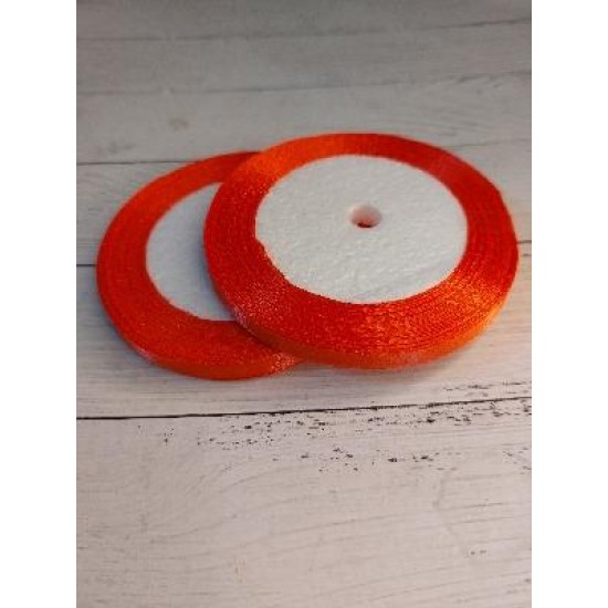 Лента атласная однотонная 0,6 см*25 ярдов цв. кораллово-розовый, цена за катушку